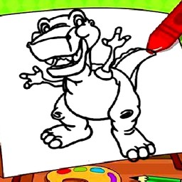 Easy Kids Coloring Dinosaur online